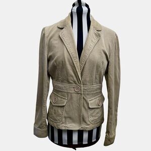 Corduroy Beige Jacket Blazer Sz M  Button Pockets Body Central Casual